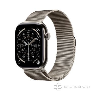 BS Apple Watch Series 11 Cellular 46 mm dabīga titāna korpuss ar dabīga sieta siksniņu - M/L (-)