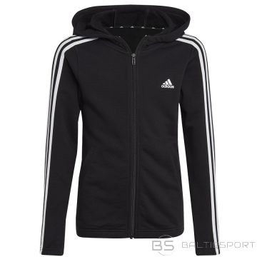 Adidas Essentials 3 Stripes Hoodie Full-Zip Hoodie meitenēm IC3634 / melns / 152 cm