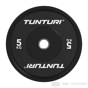 Svaru disks TUNTURI Platinum Bumper Plate, melns, 50 mm, 5 kg
