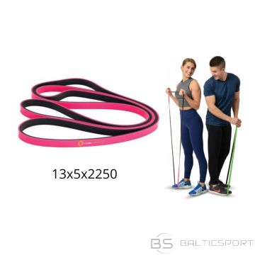 HMS premium Vingrošanas gumija PINK-BLACK GU0 Lielā cilpveida gumija 13x5x2250 mm
