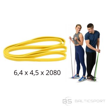 Lielā cilpveida Vingrošanas gumijas GU05 YELLOW 6,4 x 4,5 x 2080 MM HMS 