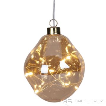 Christmas Decoration GLASS BALL FORM DROP LED 10CM GOLD
