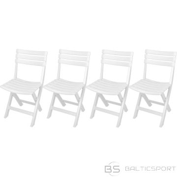 Progarden 4 ĒDINĀŠANAS KRĒSLU KOMPLEKTS SALOKAMĀ PLASTMASAS KOMODO WHITE