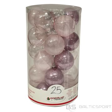 Egļu bumbas d6cm rozā 25gab.