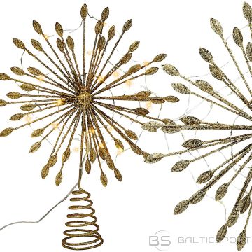 KOOPMAN Zelta Ziemassvētku eglītes zvaigzne 30 cm ar 20 LED