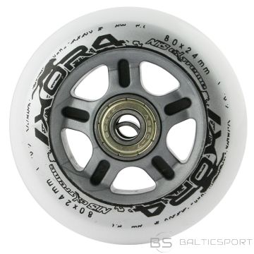 NILS EXTREME PU 80x24 82A balti (4 gab.) + ABEC-7 (8 gab.) komplekts