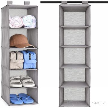 Redcliffs Foldable Hanging Camping Wardrobe, 5 Shelves, 24x39x98 cm