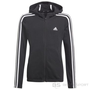 Adidas Meitenes Essentials 3S Pilna zip Hoodie GQ8356 džemperis / Melna / 152 cm