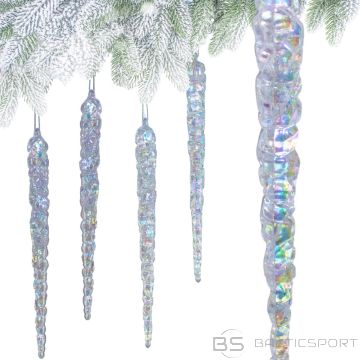 Koopman CRYSTAL ICICLES HANGING DECORATION 30CM 4PCS