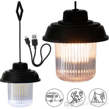 Redcliffs FLASHLIGHT CAMPING LAMP USB 3 TYPES OF LIGHT BLACK