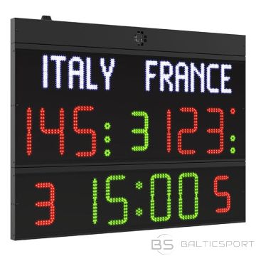 Daudzfunkcionāla rezultātu tablo 140x108x9cm, 45kg. ar vadības konsoli - FIBA 2. līmenis