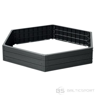 BS Dārza dobe ar malu pamatni no koka, 6 elementi, antracīta krāsā (nav pieejams)