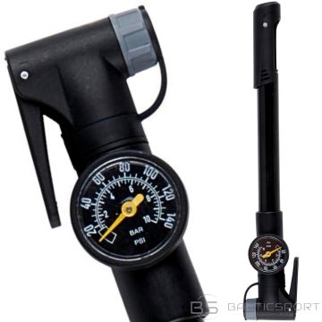 DUNLOP Mini velosipēda sūknis ar manometru 120 psi (8 bar), melns