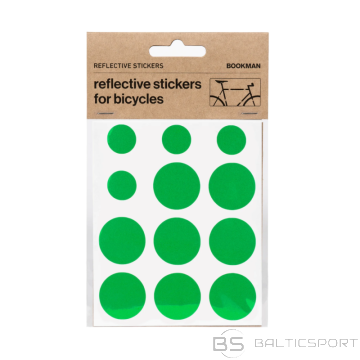 BOOKMAN atstarojošās uzlīmes velosipēdiem, zaļi punktiņi