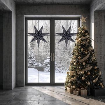 Melnās Ziemassvētku zvaigzne 50cm 