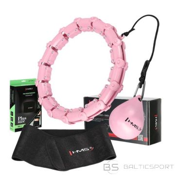 HMS KOMPLEKTĀCIJA HULA HOOP HHW11 GAIŠI ROZĀ AR SVARU + VIDUKĻA ATBALSTU BR163 BLACK PLUS IZM.