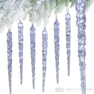 Koopman CRYSTAL ICICLES HANGING DECORATION 25 CM 6 PCS
