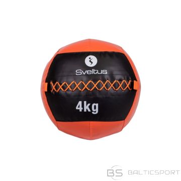 Wall ball SVELTUS 4kg D35cm Orange/Black suitable for throwing