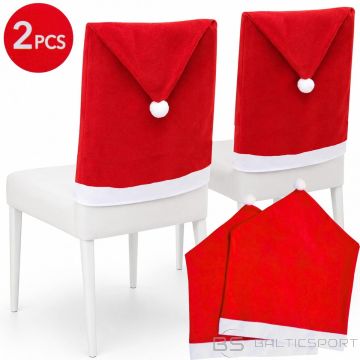 Koopman SET OF CHAIR COVERS 2 SANTA CAP 48X60CM RED
