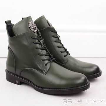 Potocki Sieviešu zaļi puszābaki ar auklām un rāvējslēdzēju SZ12179 (37)