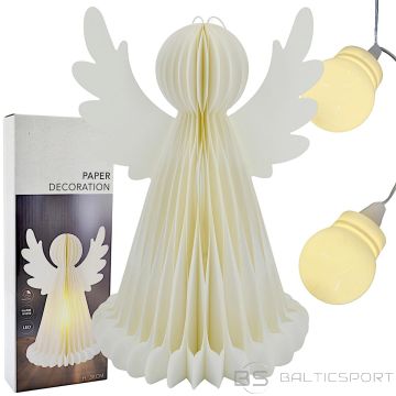 Koopman Dekoratīvs papīra eņģelis ar LED apgaismojumu 38 cm