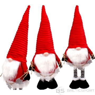 Saska Garden DECORATIVE SANTA WITH SILVER STARS ON TELESCOPIC LEGS 50-70CM RED