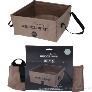 Redcliffs TOURIST BOWL, FOLDABLE, SQUARE WATER CONTAINER, 20L, BROWN