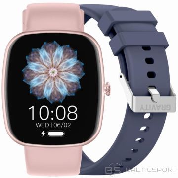 Gravity GT18-3 sieviešu viedpulkstenis rozā silikona siksniņa + tumši zila siksniņa (nav pieejams)