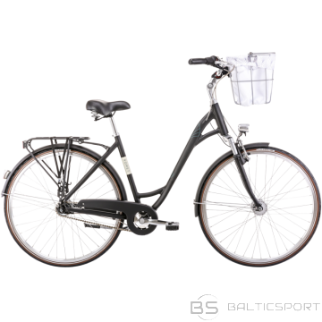 Velosipēds ROMET Art Deco Lux, ar priekšējo grozu, melns (M)