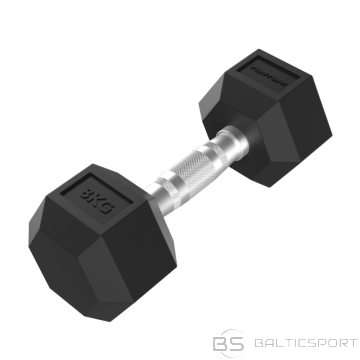Hanteles TUNTURI Platinum Hex gumijas hantele, 8 kg
