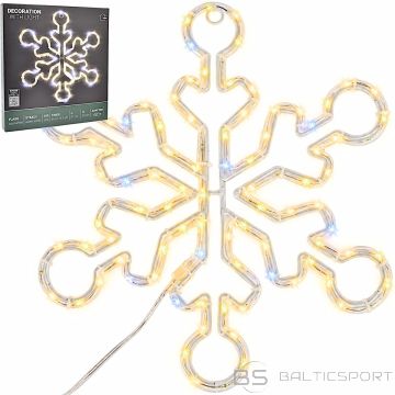 Koopman Ziemassvētku dekorācija – piekarināma sniegpārsla 32,5 cm, 100 LED, taimeris, silti balta gaisma