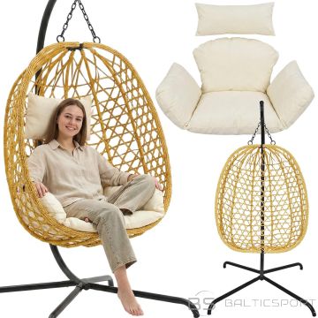 Koopman ProGarden Brūns piekaramais kokona krēsls ar statīvu 195 cm, 120 kg