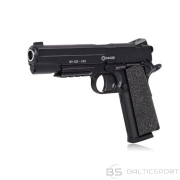 BS Пневматический пистолет RANGER 1911 GSR KWC калибра 4,5 шарика, 20 патронов, металлический затвор, CO2 (AAKCMD421AZB) (N/A)