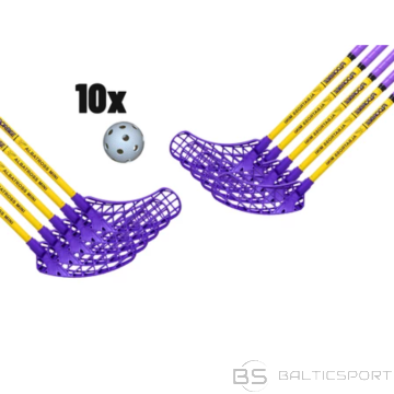 Florbola nūju komplekts mini JET: 10 nūjas + 10 bumbiņas (60cm)