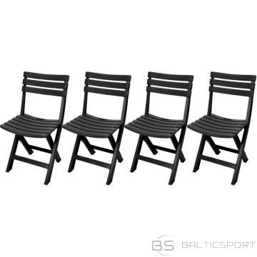 BS 4 salokāmu plastmasas ēdināšanas krēslu komplekts, Komodo, antracīta krāsā (-)