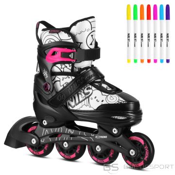 Nils Extreme NH10907 4-IN-1 RULLĪŠU SLIDAS AR NOMANĀMU HOKEJA LĀPSTIŅU, PUSDIENĪGI ROZĀ IZMĒRS M (35-38)