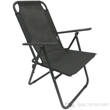 Enero Camp TŪRISTU KRĒSLS AR ROKU BALSTIEM 61x66x65-108CM SALOKĀMS TUMŠI PELĒKS