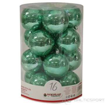 Egļu bumbas d8cm smaragda 16gab.