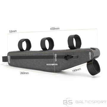 Rockbros velosipēda rāmja soma 1,5 l pelēka (nav pieejama)