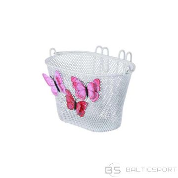 Front basket for children's bicycle BASIL JASMIN BUTTERFLY, white