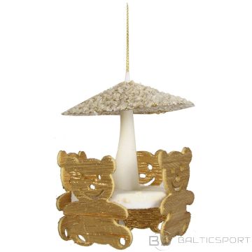 Egļu rotājums balts/zelta 8cm, 8veidi