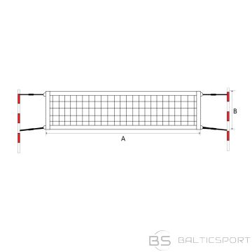 Pokorny Пляжная теннисная сетка ECONOM 9,5x1m PA 40x40x2mm, 4 натяжных каната