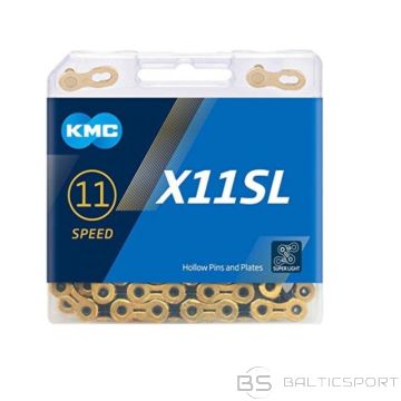 KMC Ķēde X11 SL Ti-N 118 posmi, zelta, melna kaste (N/A)