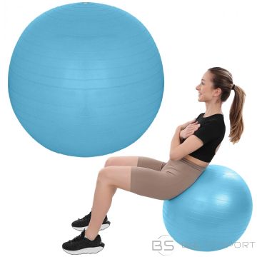 Vingrošanas bumba fitness vingrinājumiem 65 cm Antiburst zila XQMAX