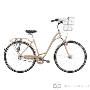 Velosipēds ROMET Art Deco Classic, ar priekšējo grozu, bēšs (M)