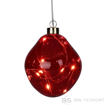 Christmas Decoration GLASS BALL MATRIX DROP LED 10CM RED