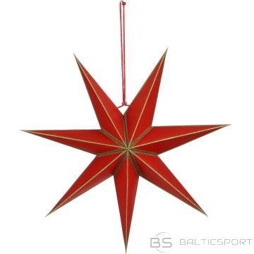 Edelman Dekoratīvs piekaramais papīrs Zvaigzne FSC 14x45cm sarkans 7 zari vizla