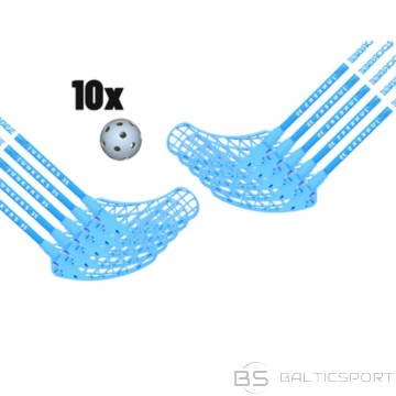 Florbola nūju komplekts  SMU MACH: 10 nūjas + 10 bumbiņas (75cm, 87cm, 96cm)