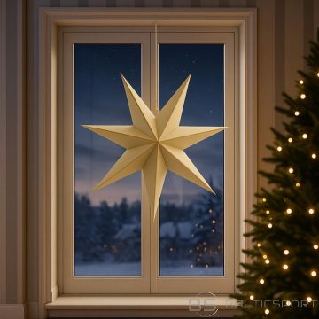 Ziemassvētku zvaigzne 60cm bēši zelta ar zelta maliņu (ir veikalā)