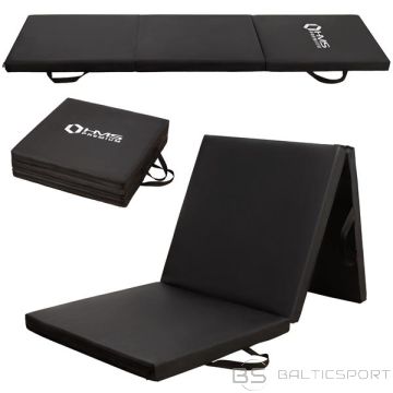 Saliekams Salokāms vingrošanas paklājiņš HMS Premium MGS02 180 x 60 x 5 cm-Melns